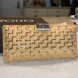 Brand new Rodo raffia clutch